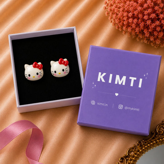 Lovely Kitty Smile Stud Earrings