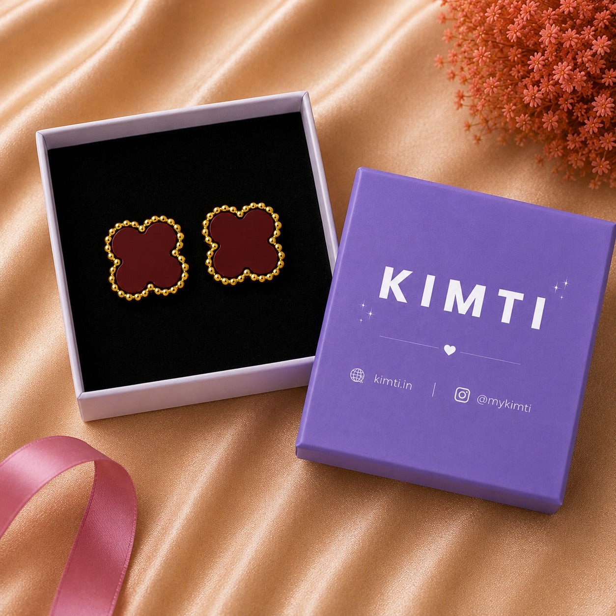 Scarlet Clover Anti Tarnish Stud Earrings Rs. 99