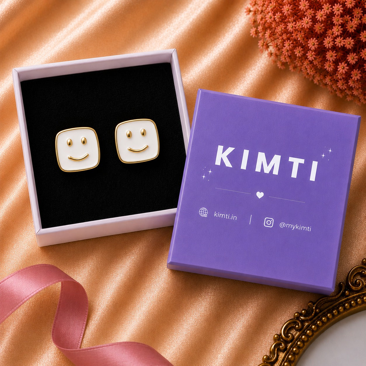 18K Gold Plated Cute Emoji Stud Earrings