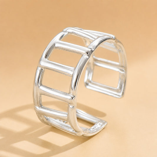 Silver Plated Open Frame Ring
