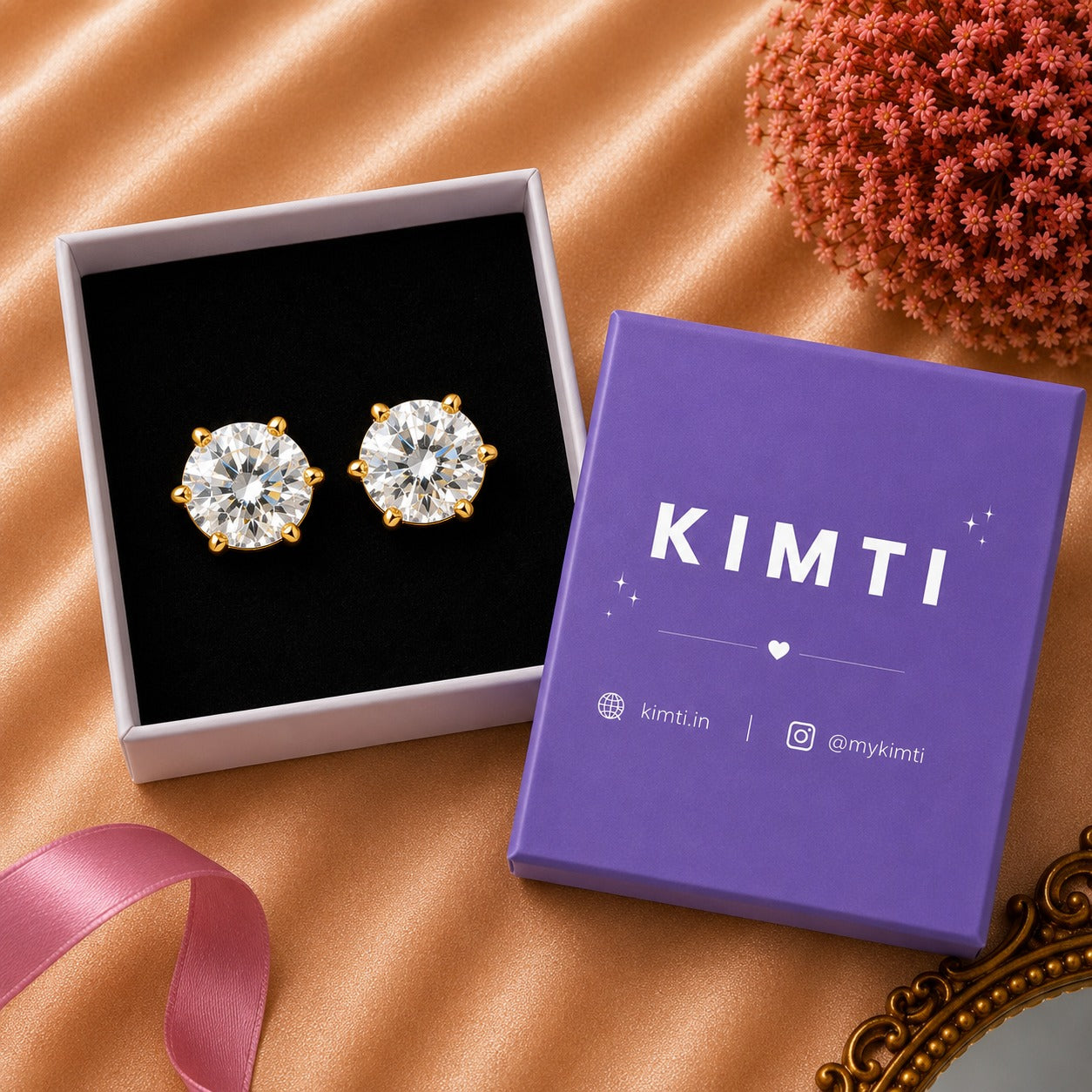 Four-Prong Round Grown Diamond Earring
