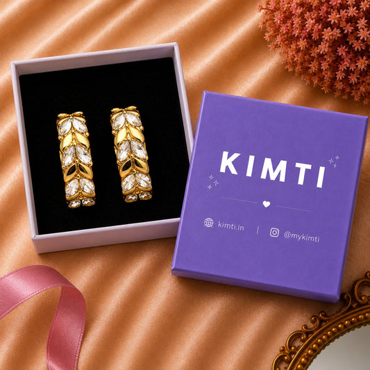 Golden Petal Sparkle Earrings