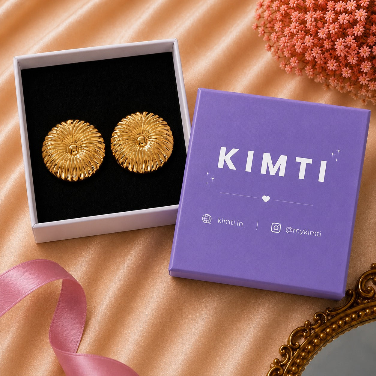 18K Gold  Plated Wavy Shaped Earring