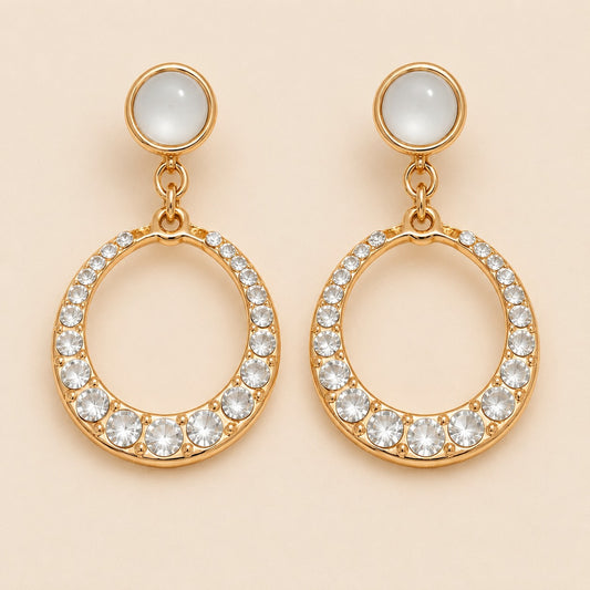 Rose Halo Crystal Earrings