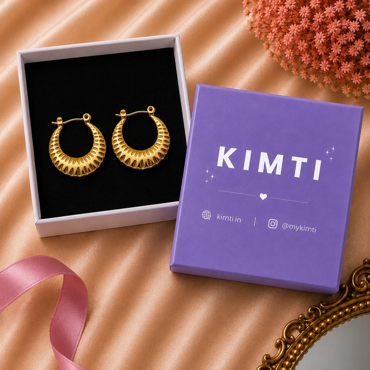 18K Gold Plated Aurora Crescent Hoop Earrings