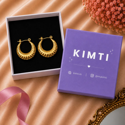 18K Gold Plated Aurora Crescent Hoop Earrings