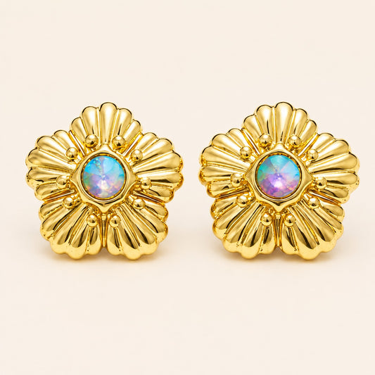 Golden Opal Bloom Earrings