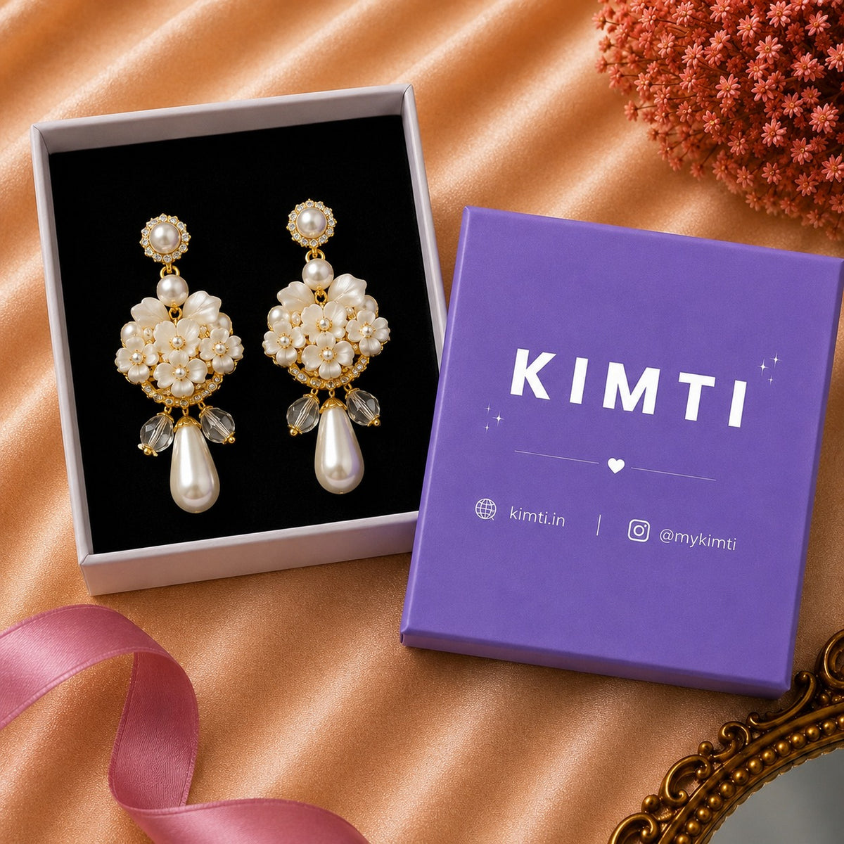 Royal Ivory Petals Turkish Earring