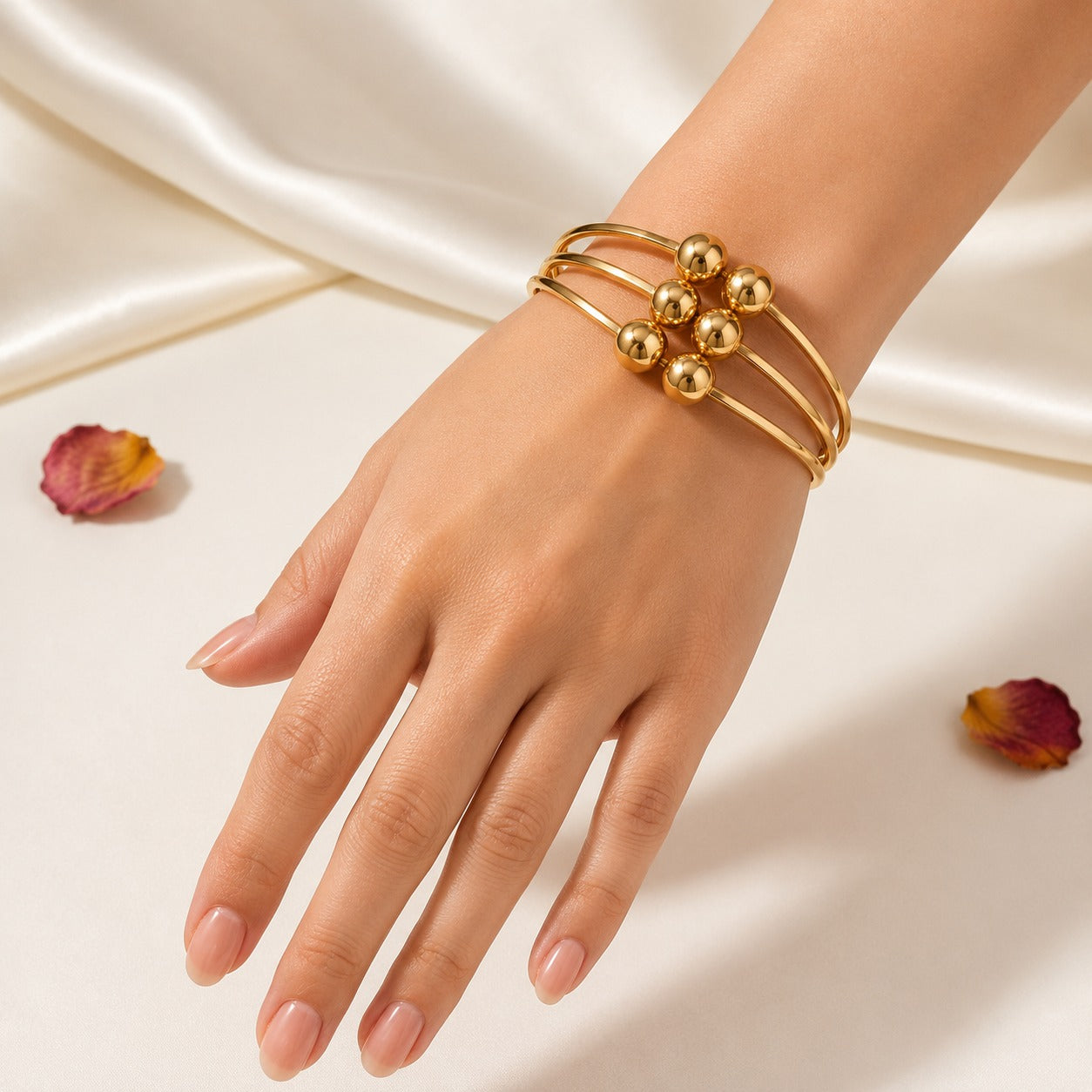 18K Gold Plated Luxe Sphere Diamond Bracelet
