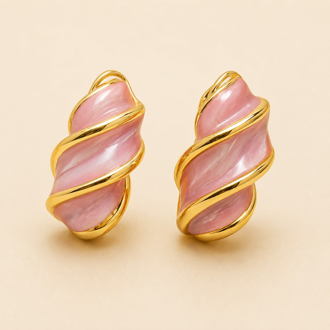Pearl Wave Hoop Earrings