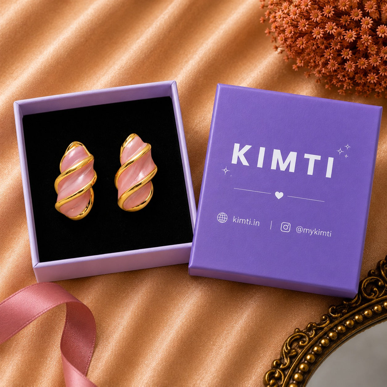 Pearl Wave Hoop Earrings