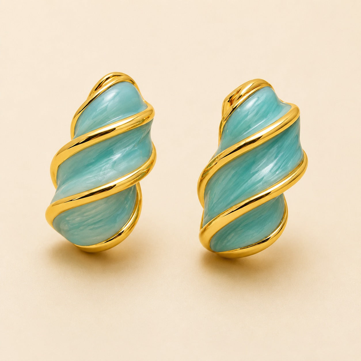 Pearl Wave Hoop Earrings