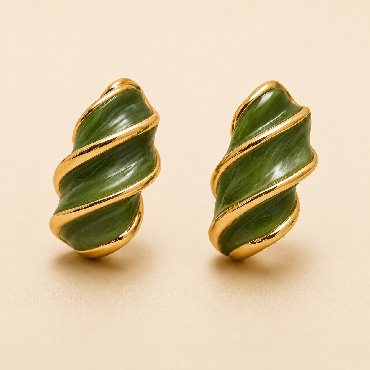 Pearl Wave Hoop Earrings