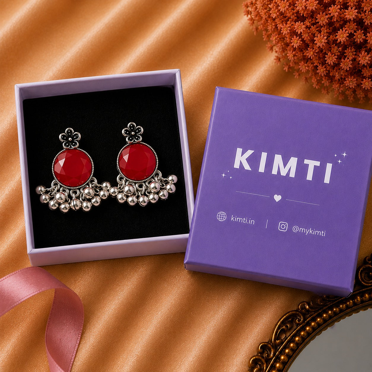 Moon Glow Chandbali Oxidised Earrings