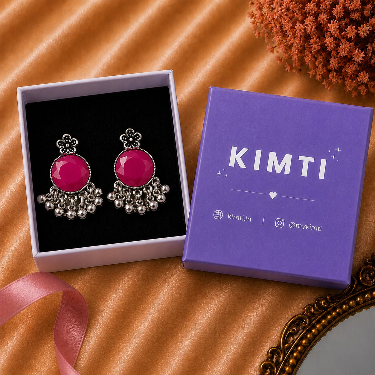 Moon Glow Chandbali Oxidised Earrings