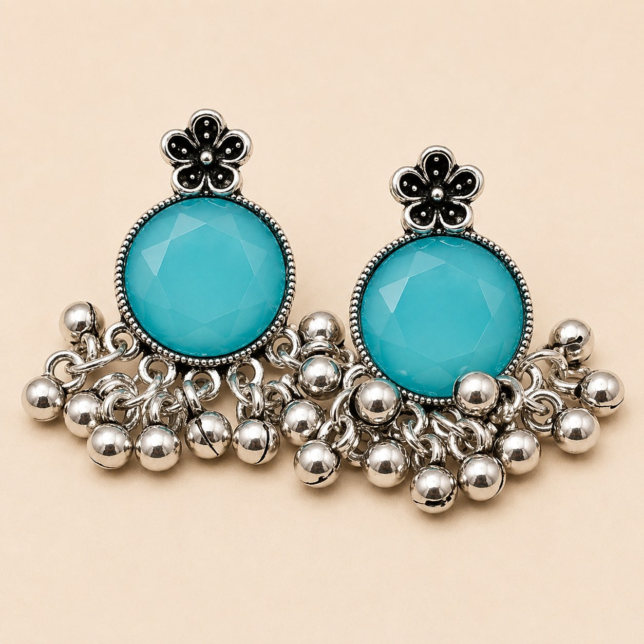 Moon Glow Chandbali Oxidised Earrings
