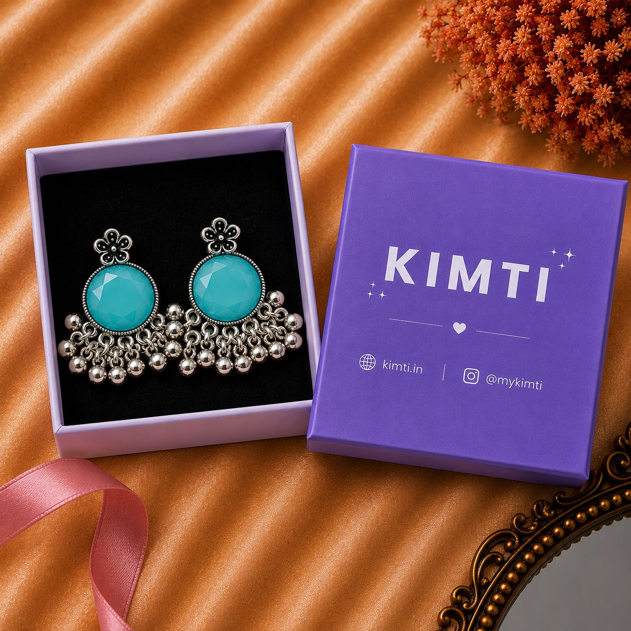 Moon Glow Chandbali Oxidised Earrings