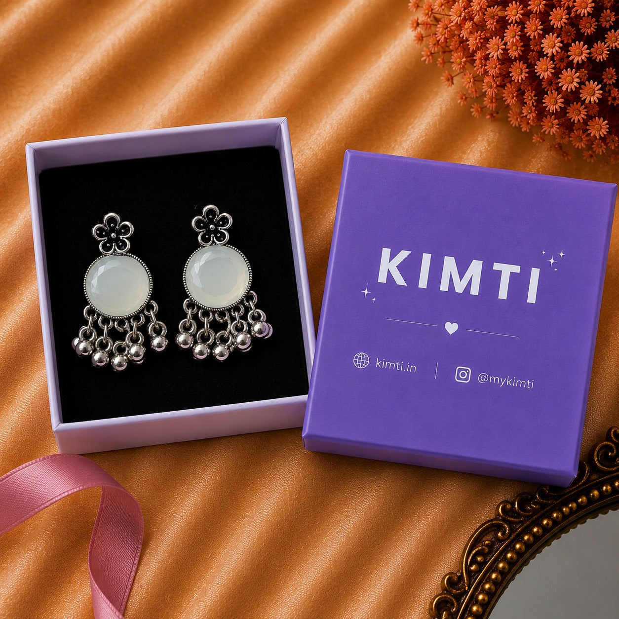 Moon Glow Chandbali Oxidised Earrings