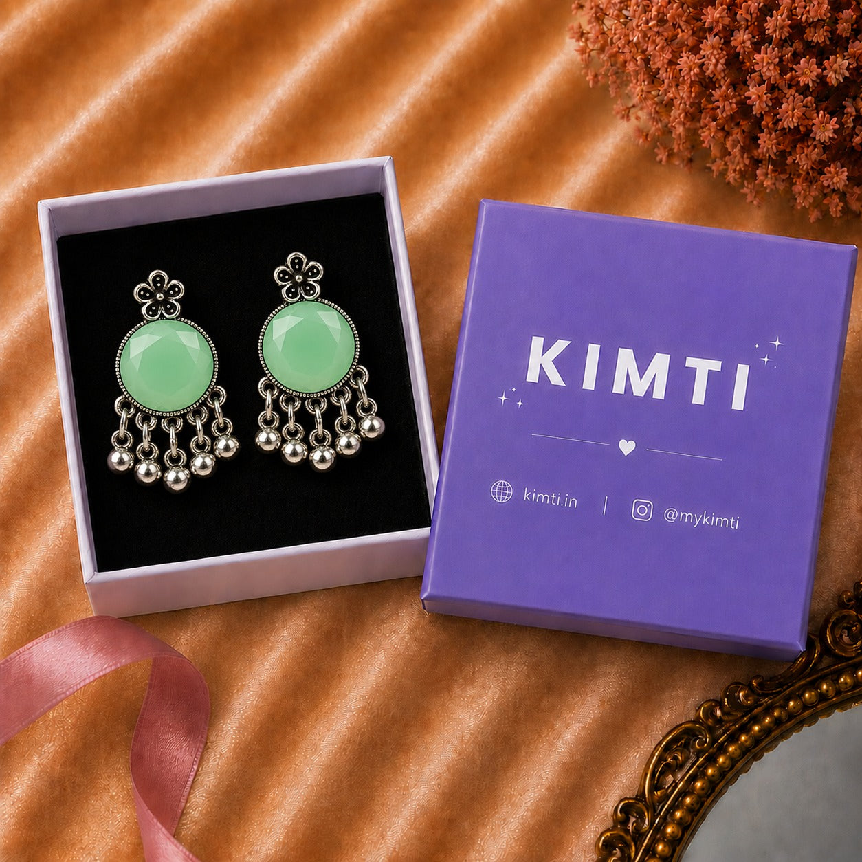 Moon Glow Chandbali Oxidised Earrings