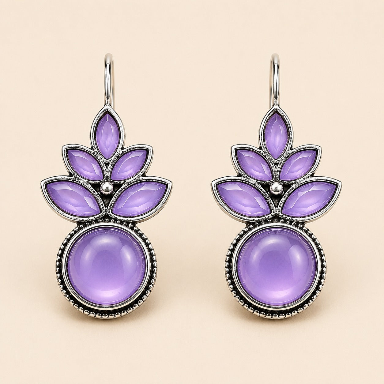 Royal Crimson Charm Oxidised Earrings