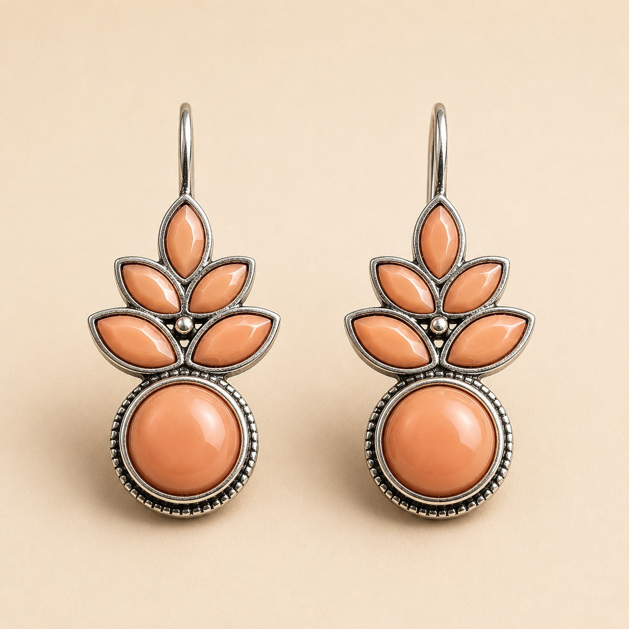 Royal Crimson Charm Oxidised Earrings