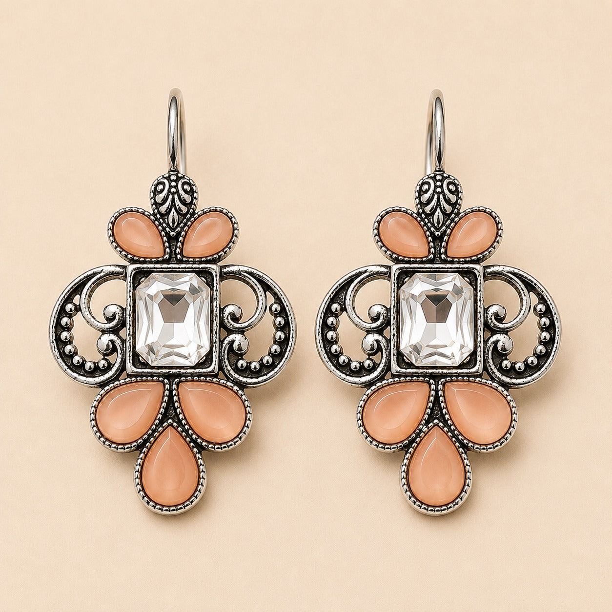 Royal Mint Pearl Oxidised Earrings