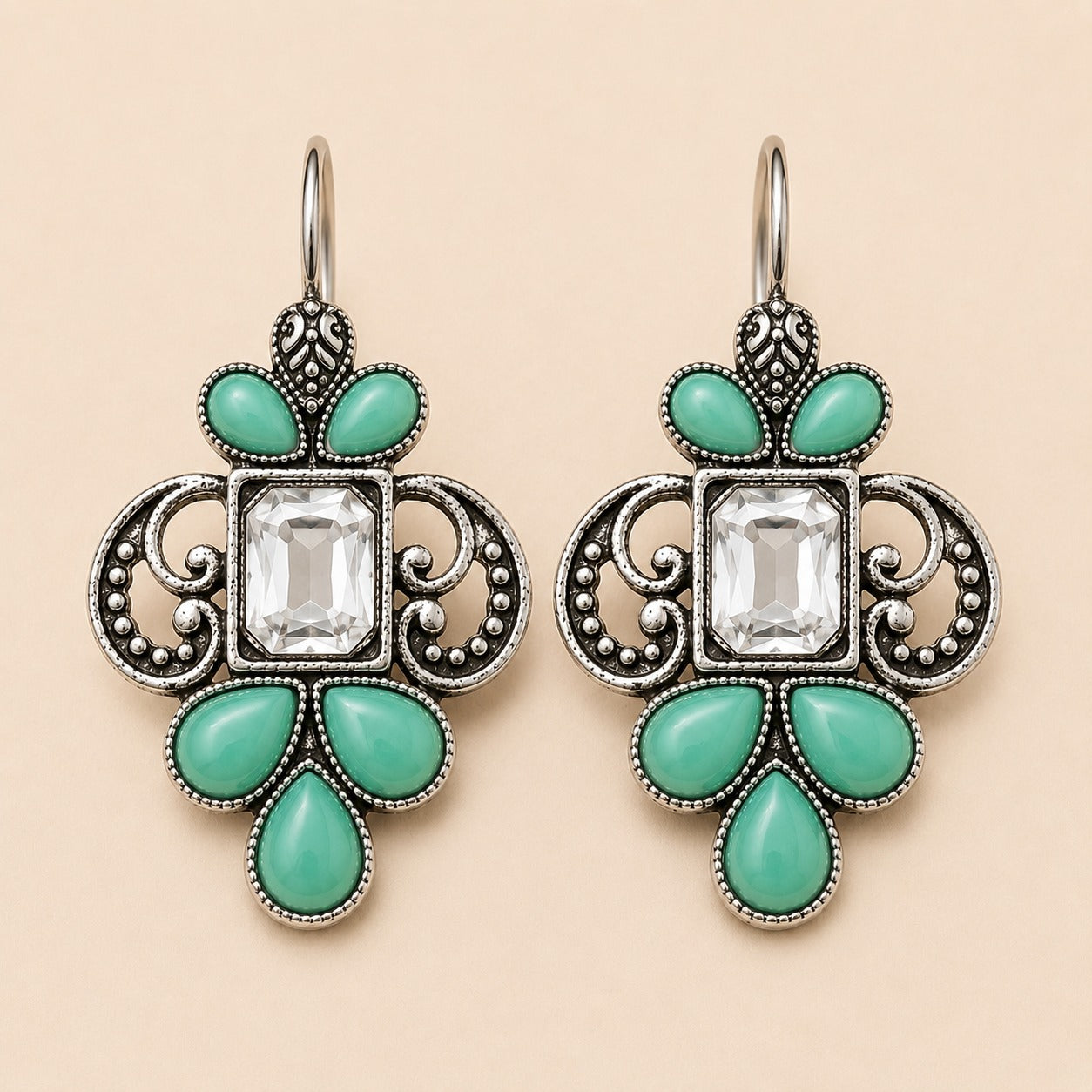 Royal Mint Pearl Oxidised Earrings
