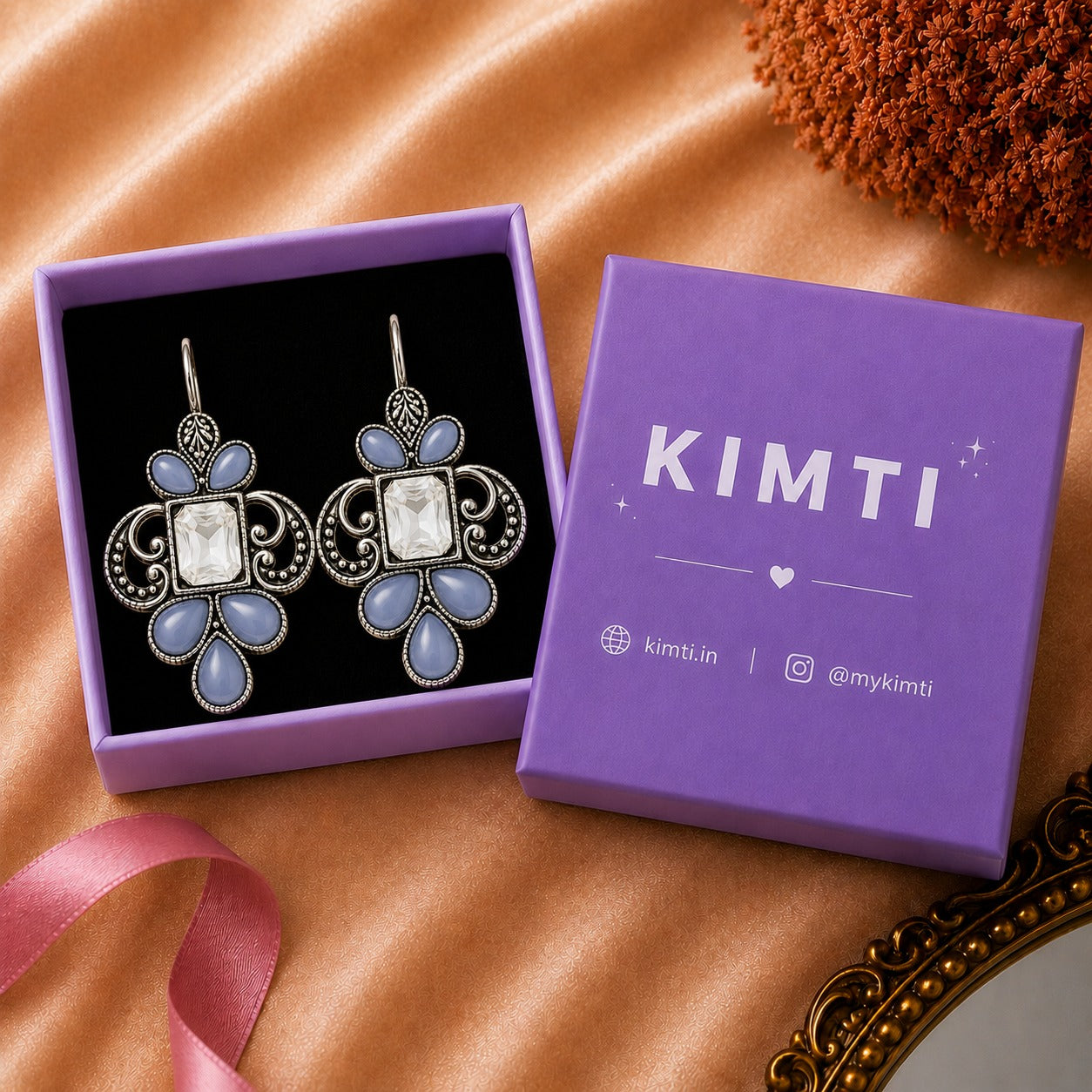 Royal Mint Pearl Oxidised Earrings