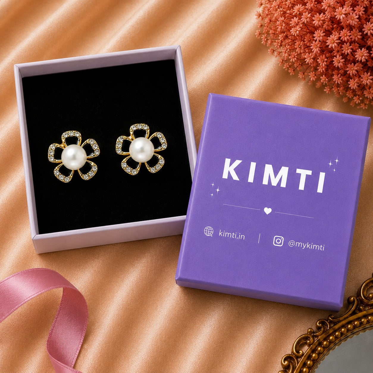 Celeste Midnight Flower Bloom Earrings
