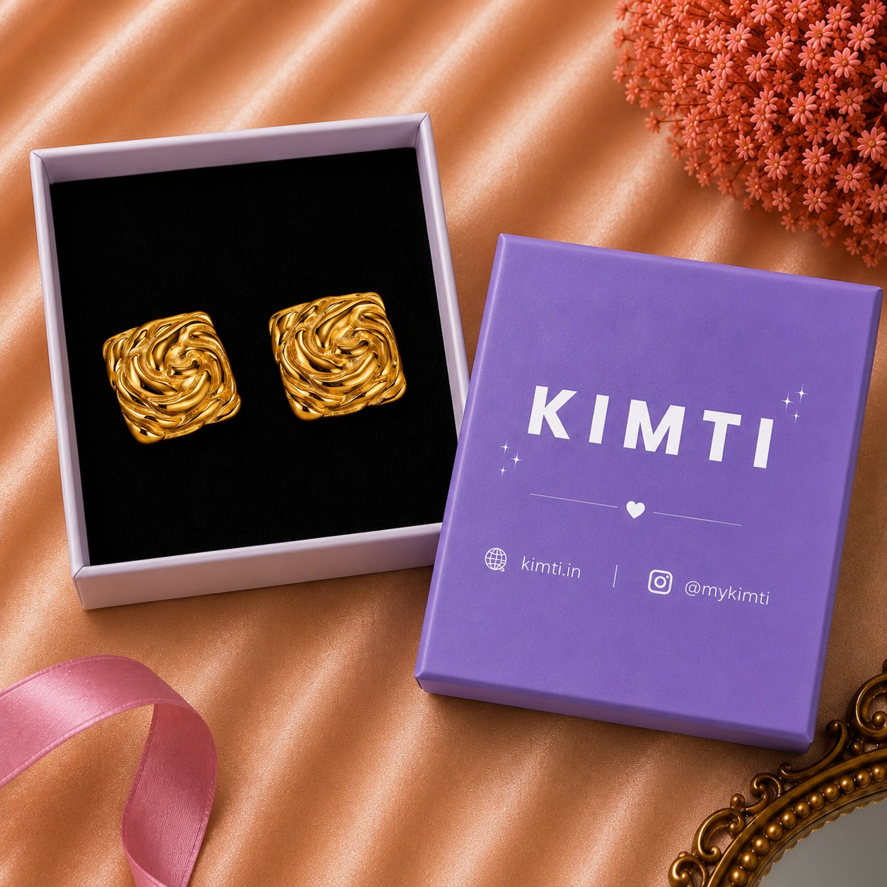 18k Gold Plated Velora Gold Weave Earrings