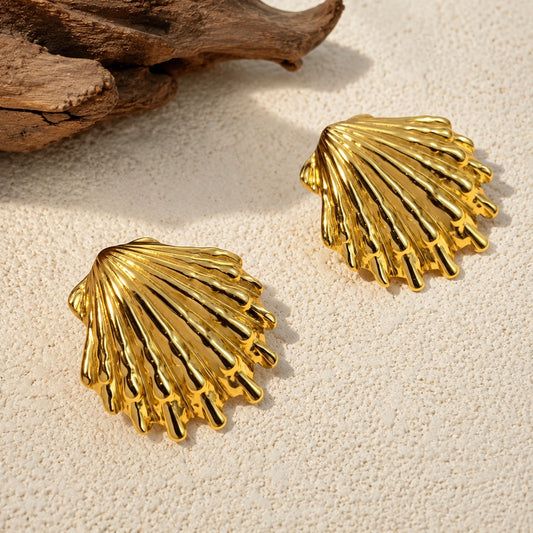 18k Gold Plated shell Shape Anti Tranish Earring