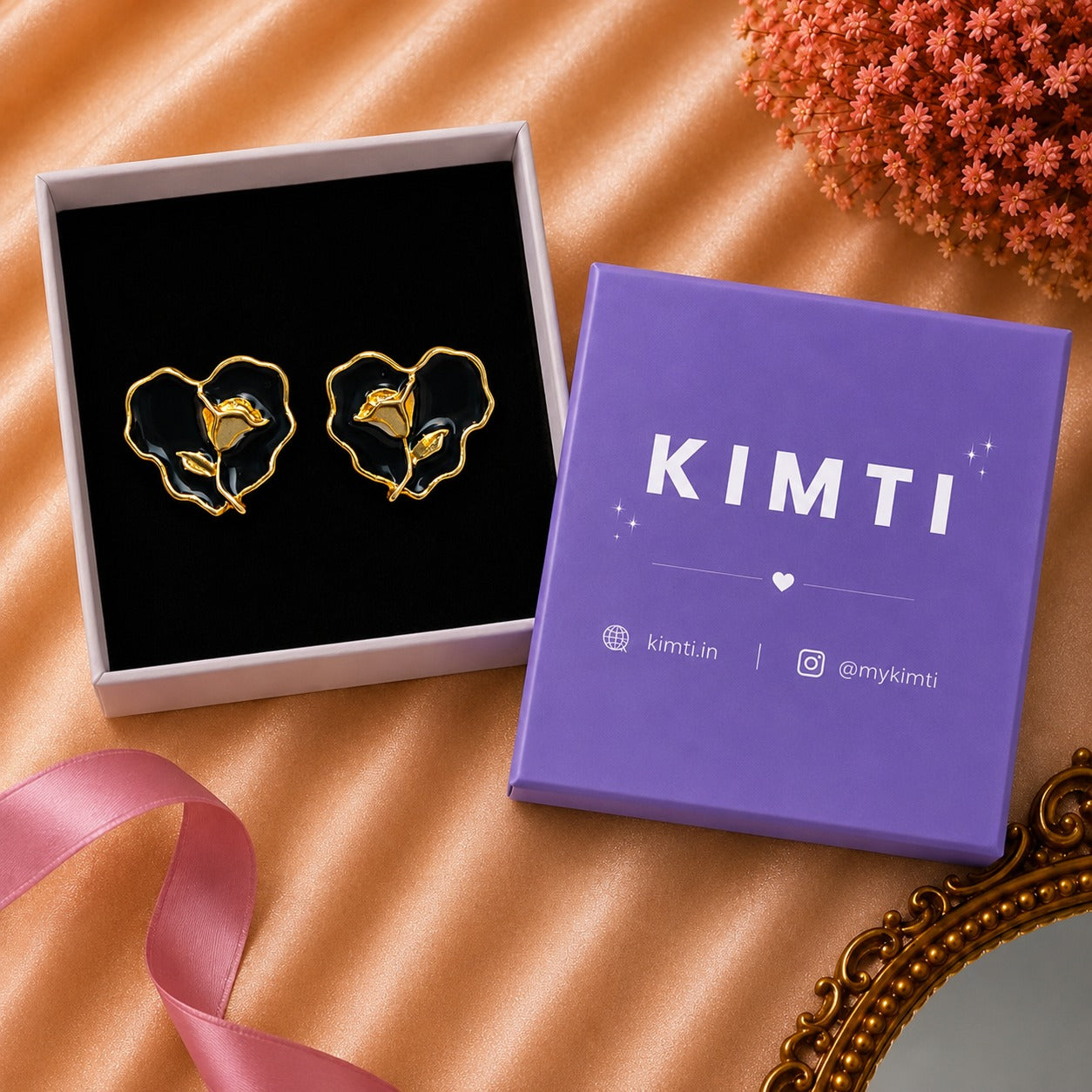 Black Heart Stud Earring