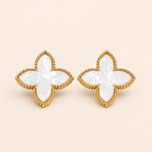 Royal Noir Clover Earrings