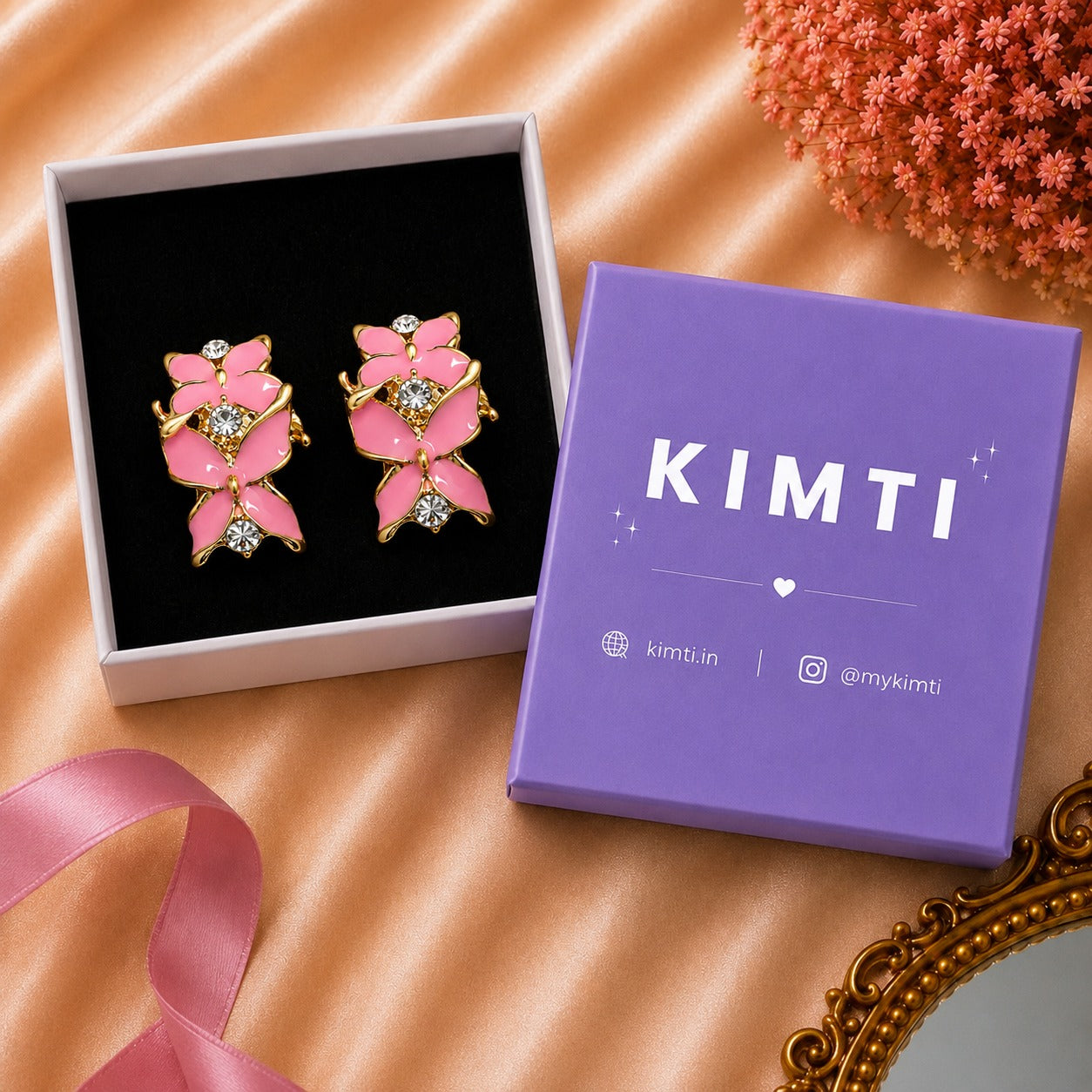Blush Crystal Bow Earrings