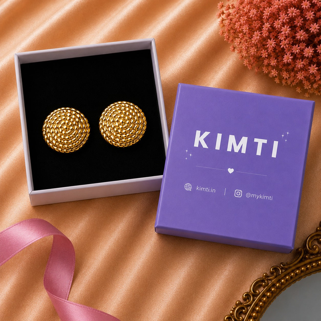 18K Gold Plated Stainless Steel Stud Earrings