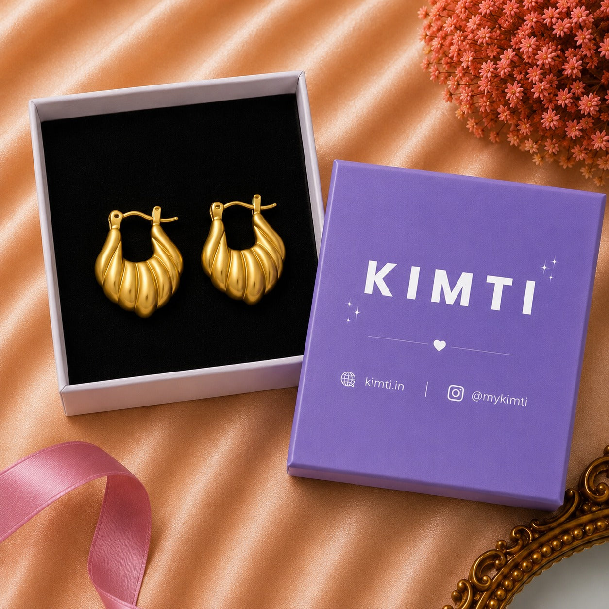18K Gold Plated Anti Tarnish Golden Hoop Anti Tarnish Earring