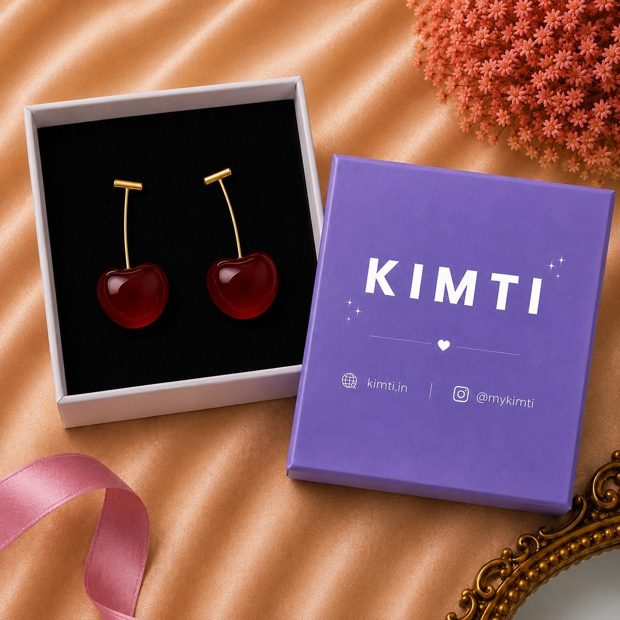 Just Rs. 49 Cherry Blossom Red Drop Earring