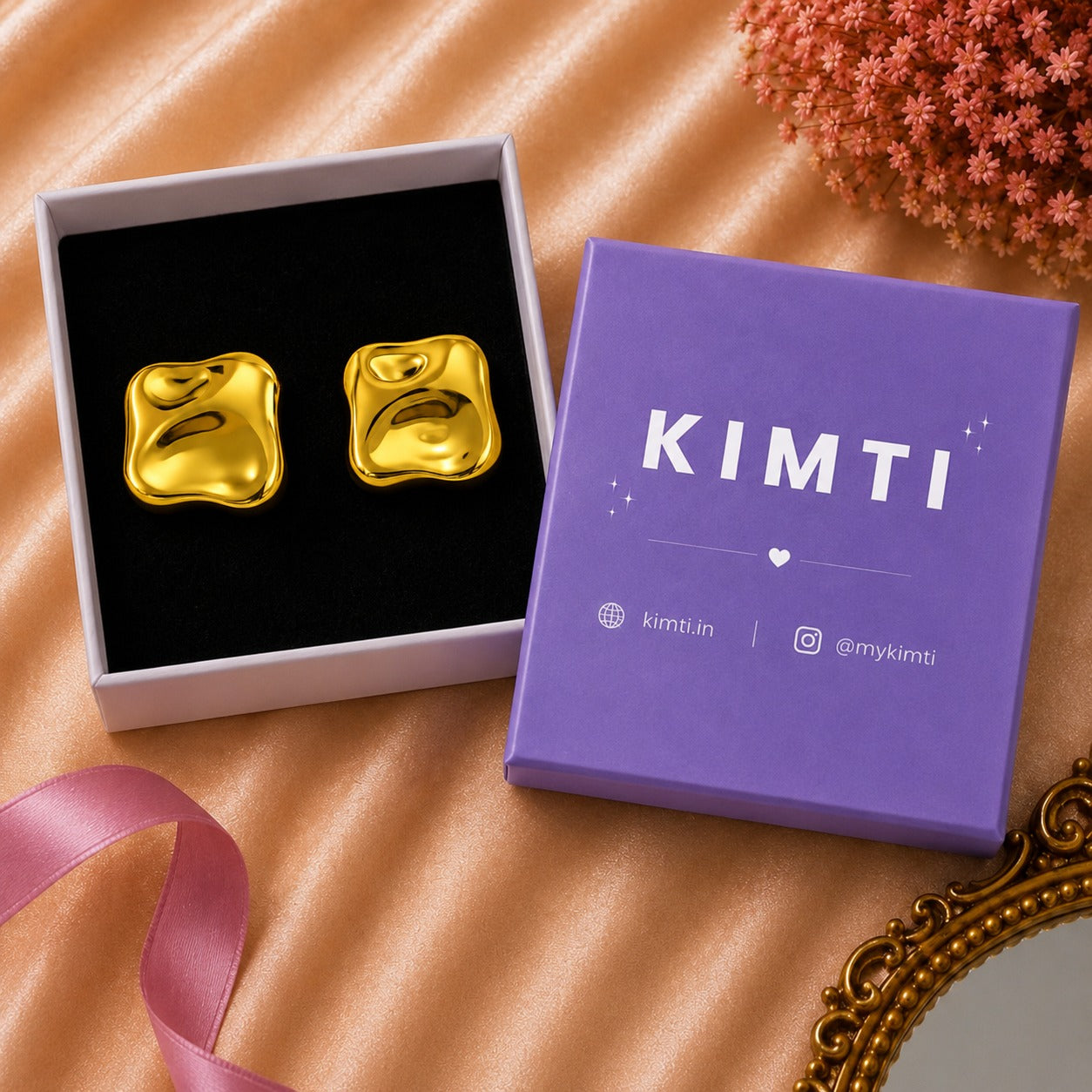 18K Gold Plated Steel Studs Earrings