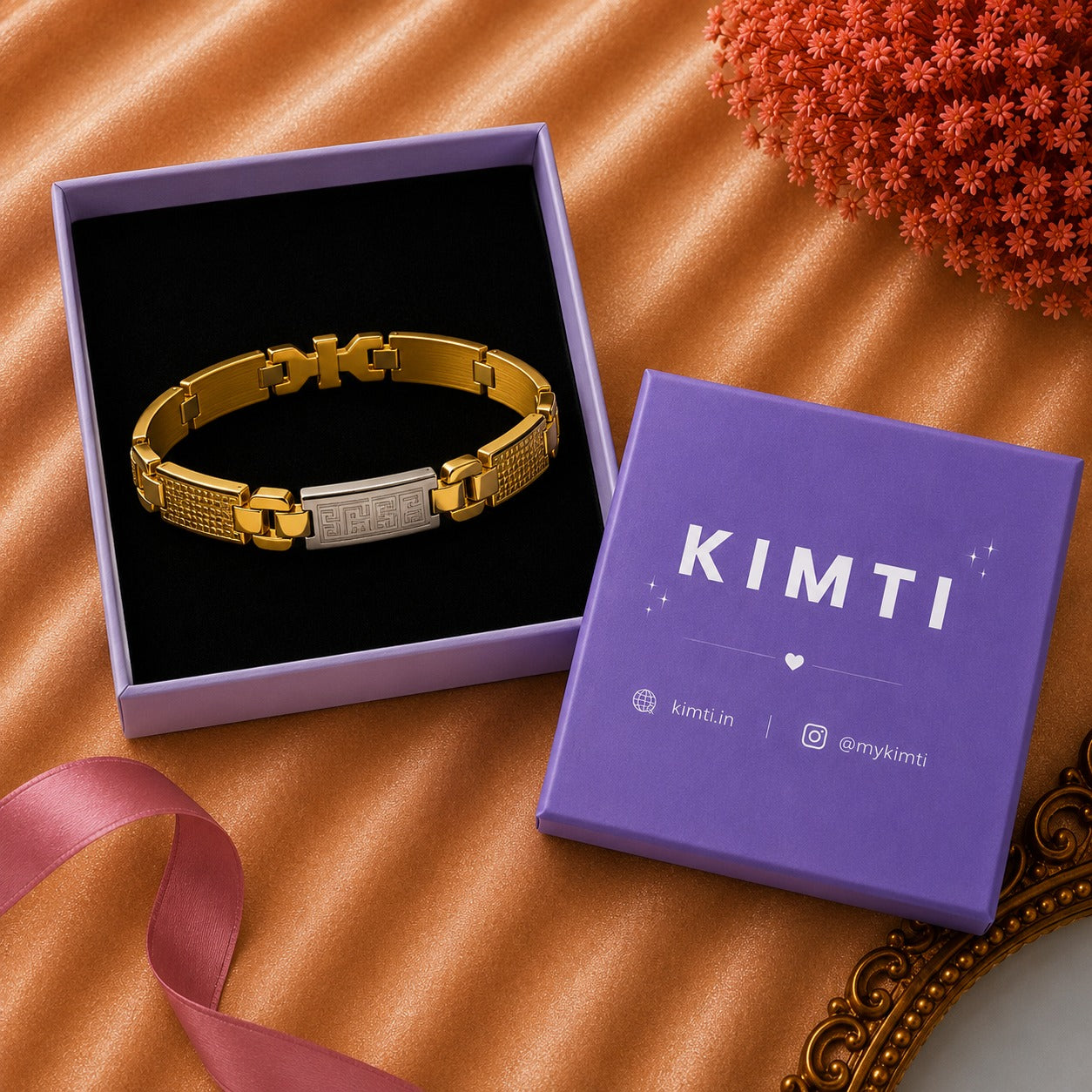 Men - Greek Link Gold Bracelet