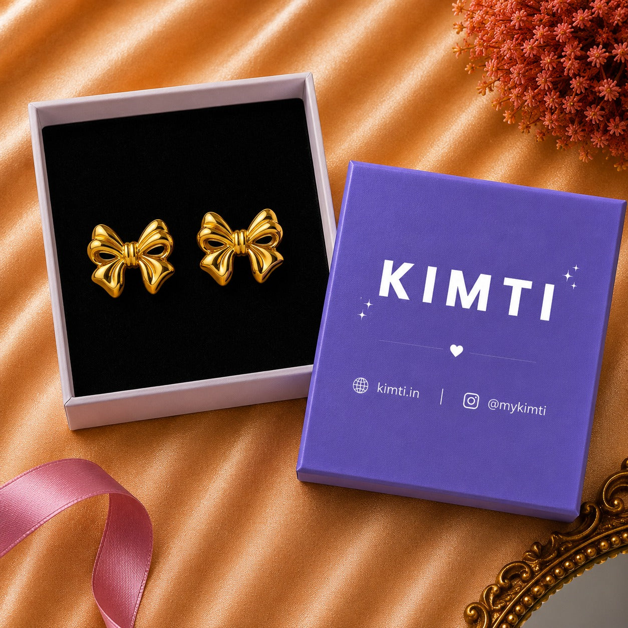 18k Gold Plated Bow Anti Tarnish Earrings