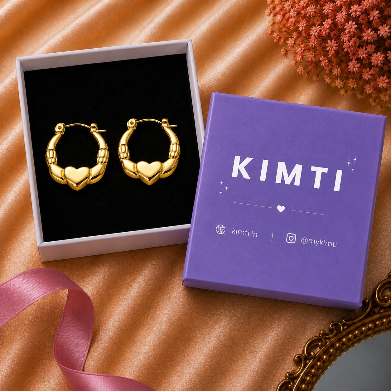 18k Gold Toned Hoop Earrings