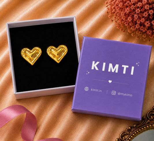 18K Gold Plated Sweetheart Stud Earrings