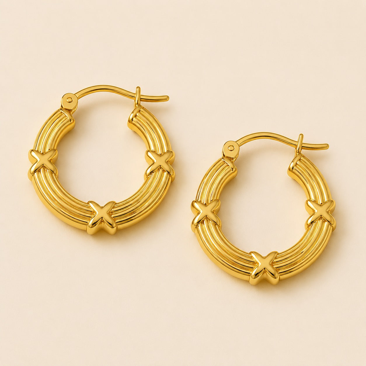 Golden Eterna Shine Hoops Anti Tarnish Earring
