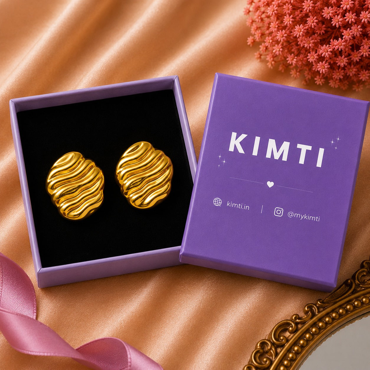 18k Gold Plated Chunky Stud  Anti Tarnish Earring