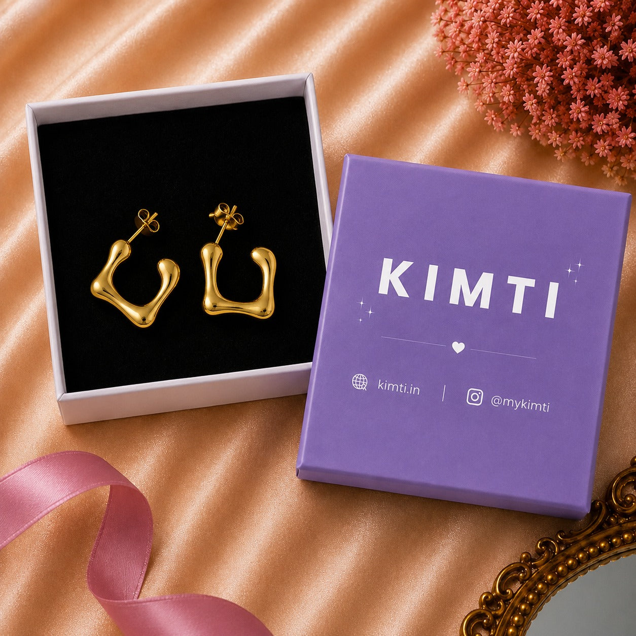18k Gold Plated Hoop Huggies Earring