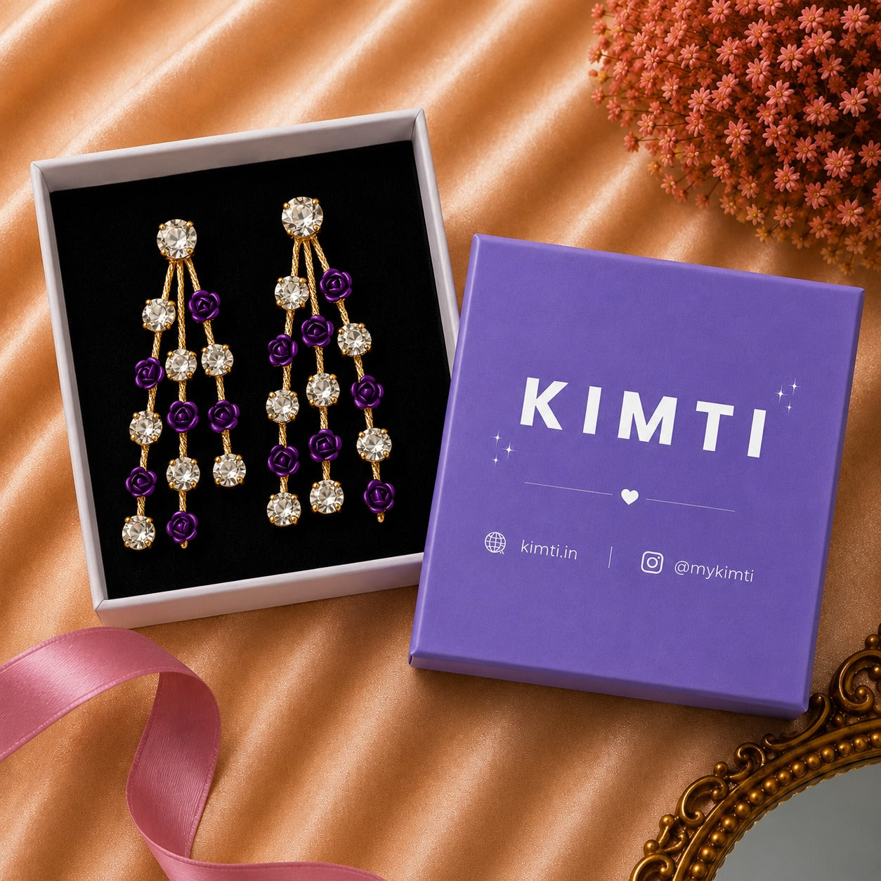 Royal Purple Rose Crystal Cascades