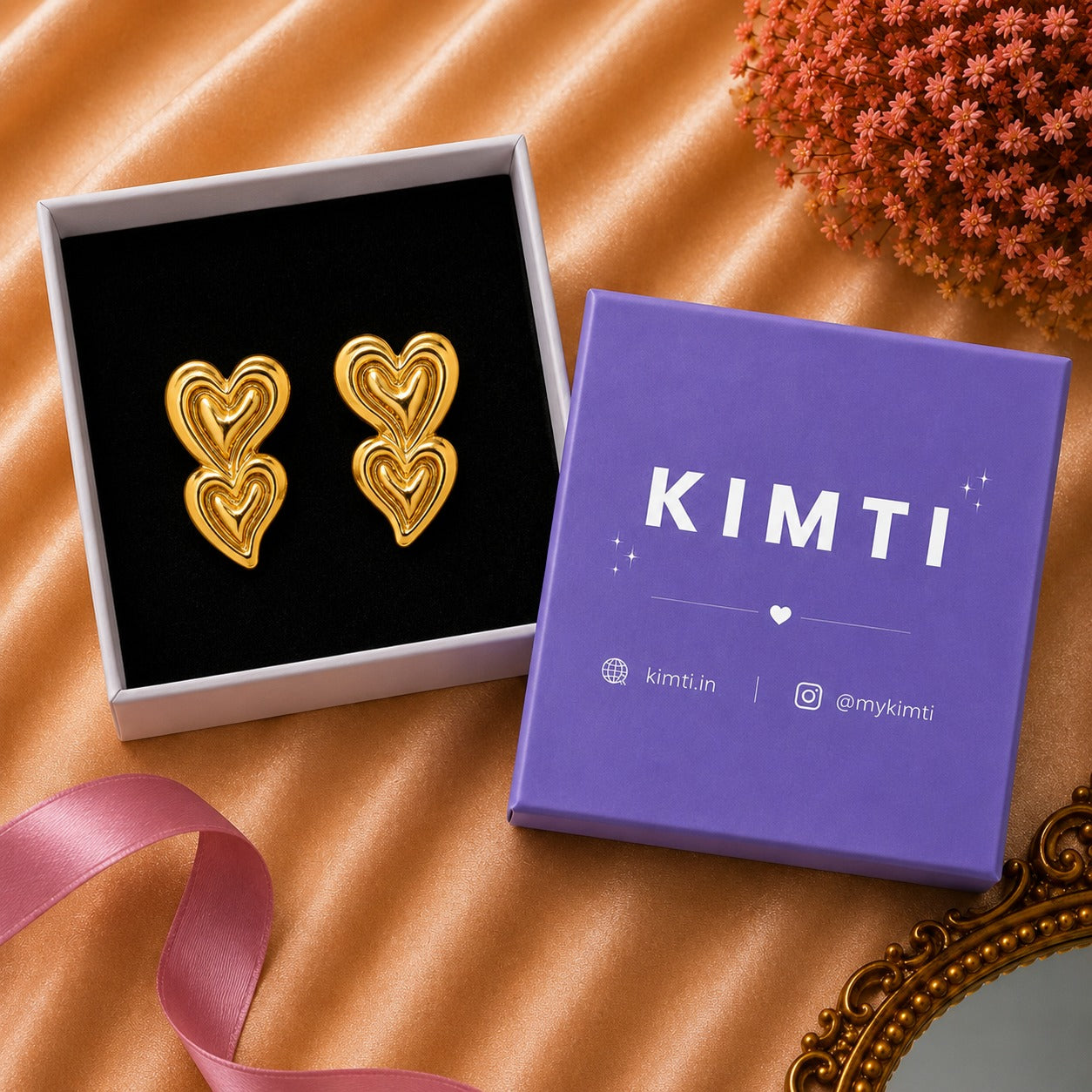 18k Gold Plated Twofold Romance Earring