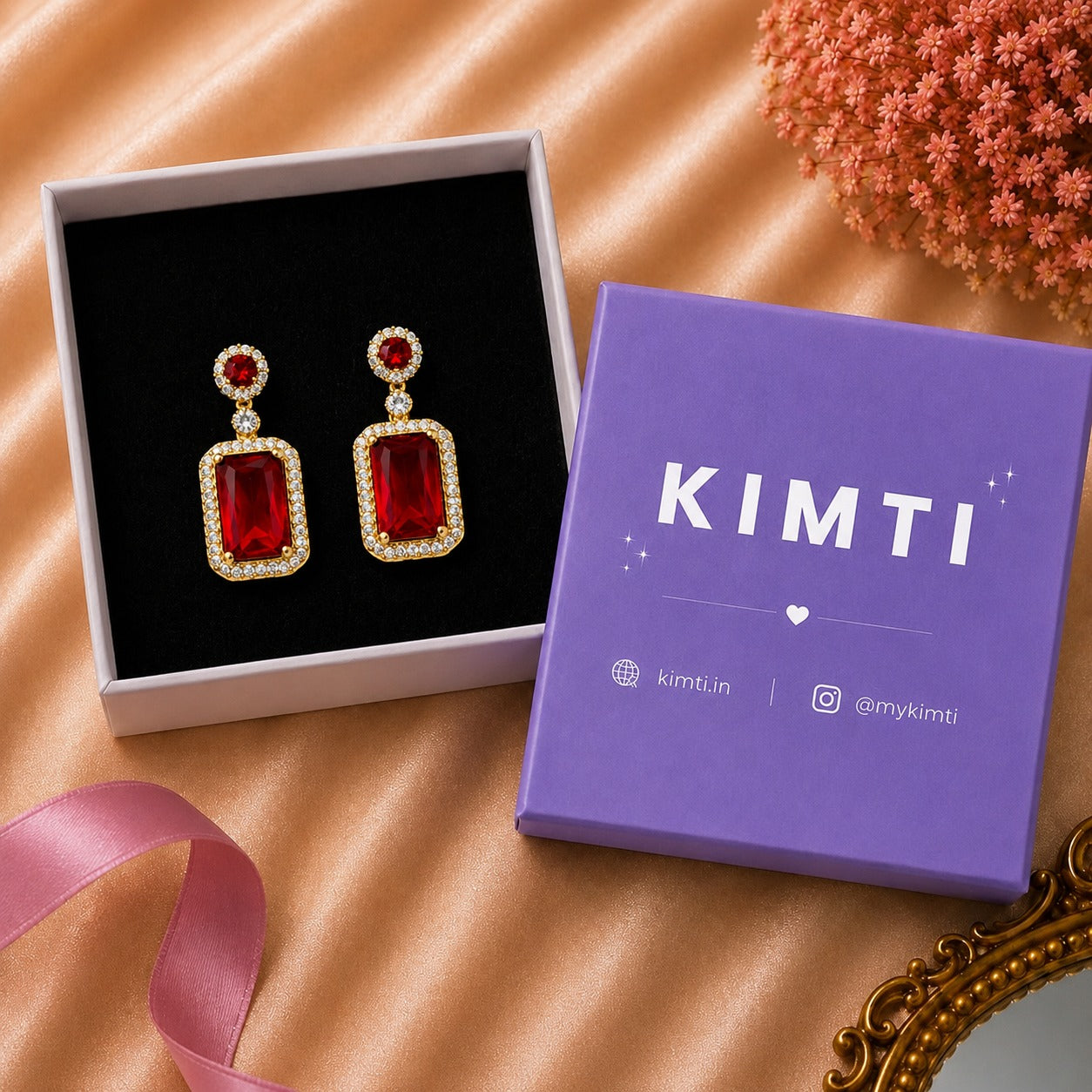 Crimson Royale Drops Earring