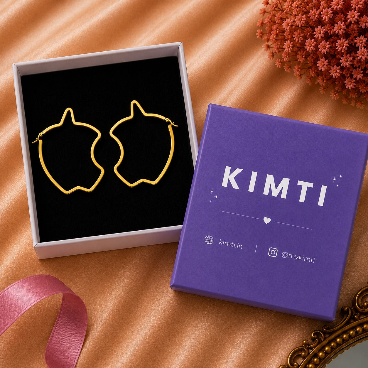 18K Gold Plated Trendy Cat Shape Hoops Earring