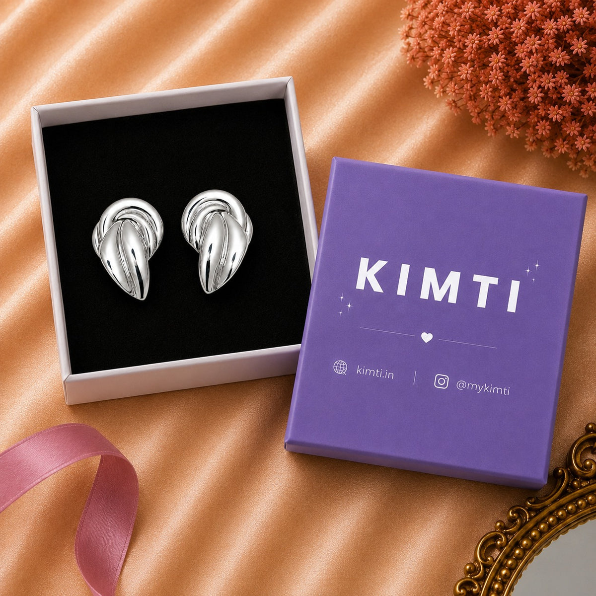 Silver Infinity Knot Stud Earrings